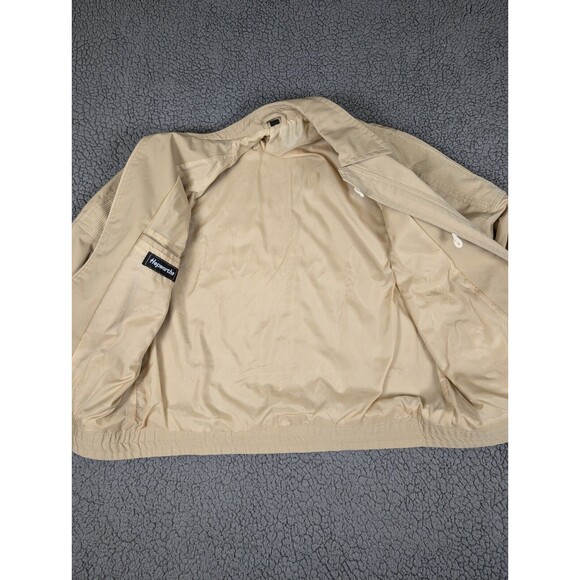 Vintage Hepworths Jacket Coat 100cm Tan Zip Up Buttons Pockets Corduroy Accent - Picture 13 of 16